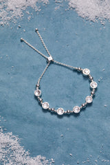 Snowflake Crystal Beaded Bolo Bracelet Silver | Alex and Ani