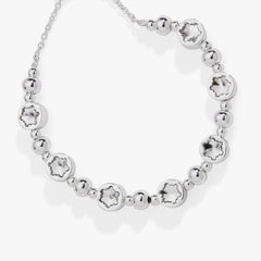 Snowflake Crystal Beaded Bolo Bracelet Silver | Alex and Ani