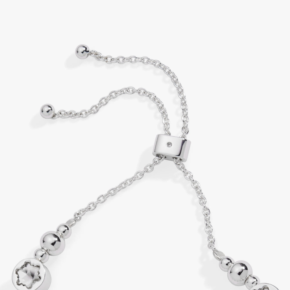 Snowflake Crystal Beaded Bolo Bracelet Silver | Alex and Ani