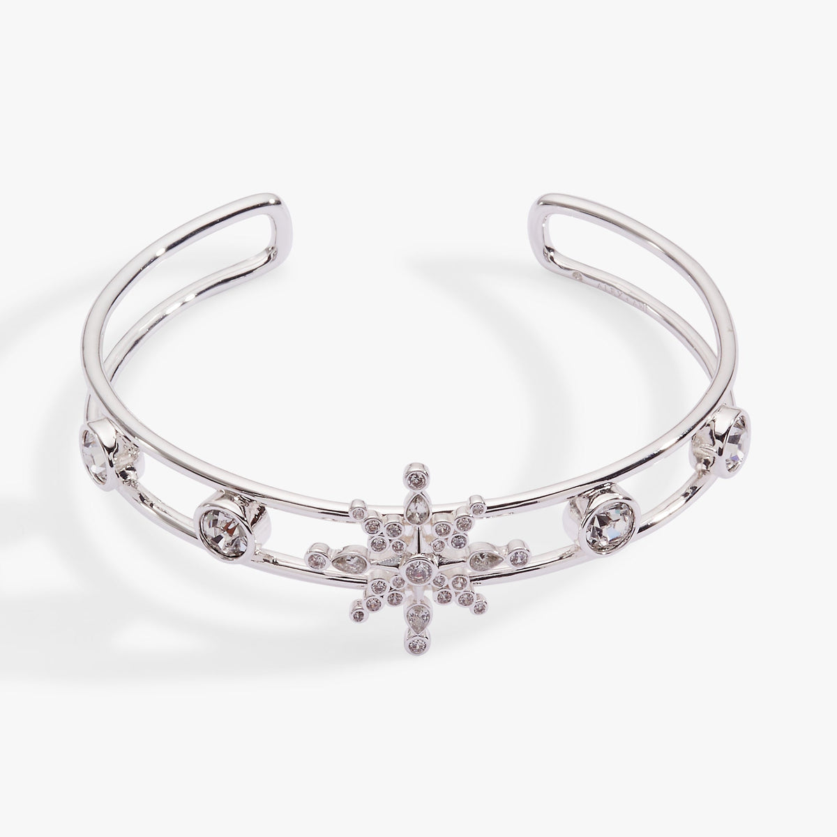 Crystal Snowflake Cuff Bracelet Silver | Alex and Ani