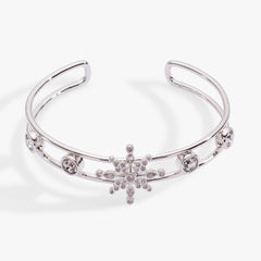 Crystal Snowflake Cuff Bracelet Silver | Alex and Ani