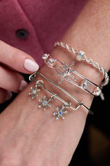 Crystal Snowflake Cuff Bracelet Silver | Alex and Ani