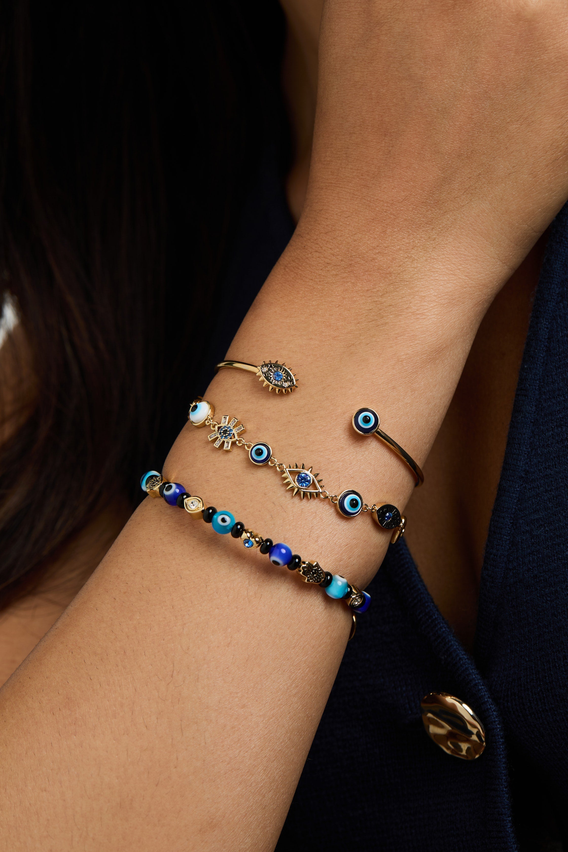 SOM - Evil Eye Flex cuff Gold | Alex and Ani