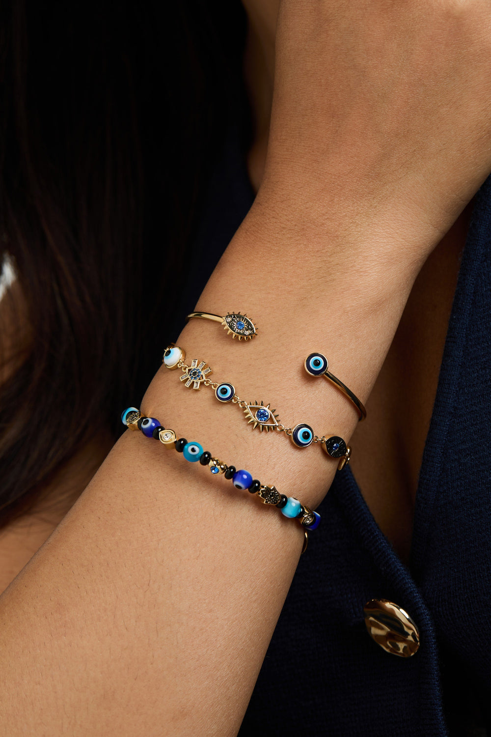 SOM - Evil Eye Flex cuff Gold | Alex and Ani