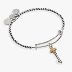 Antique Key Charm Bangle Two Tone | Alex and Ani