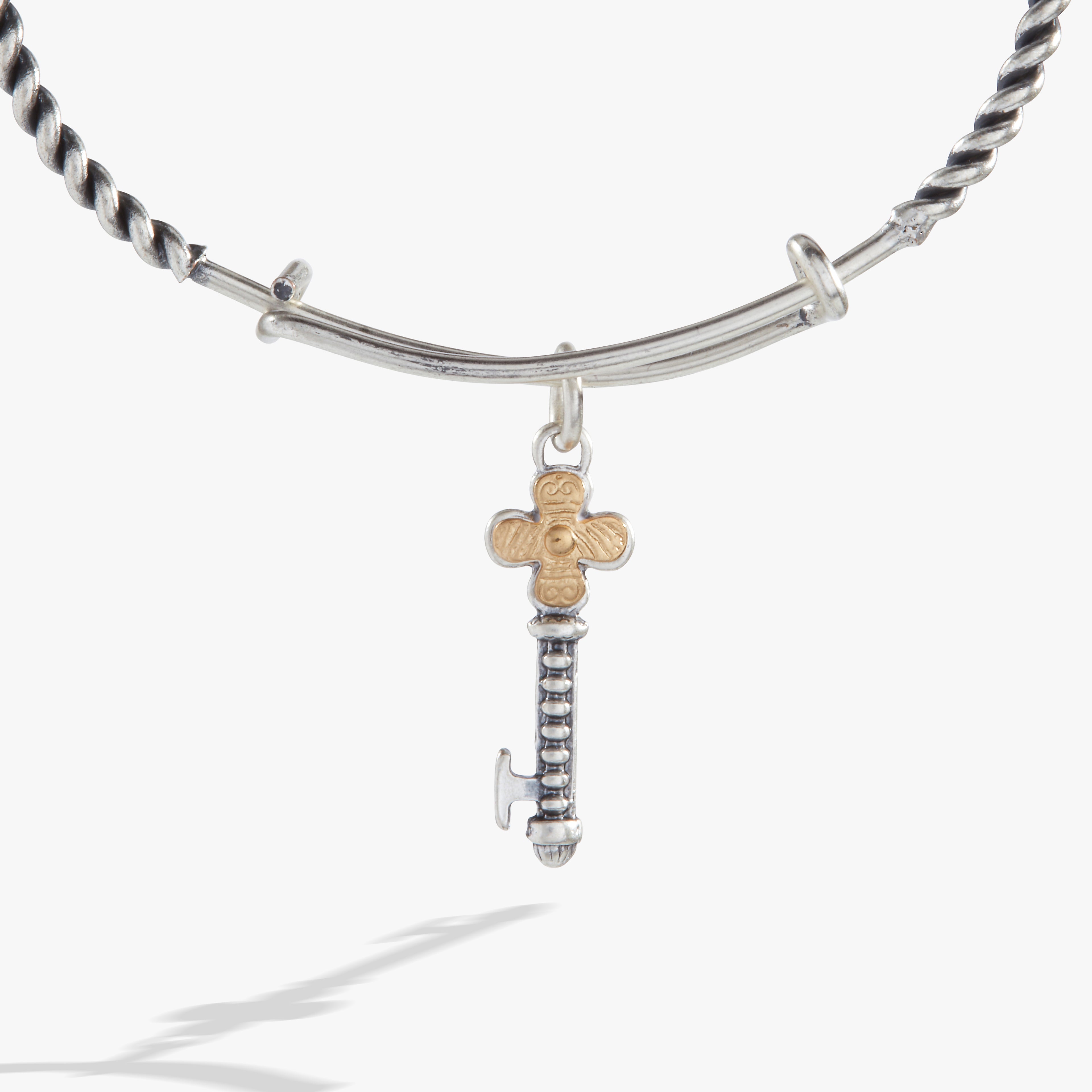 Antique Key Charm Bangle Two Tone | Alex and Ani
