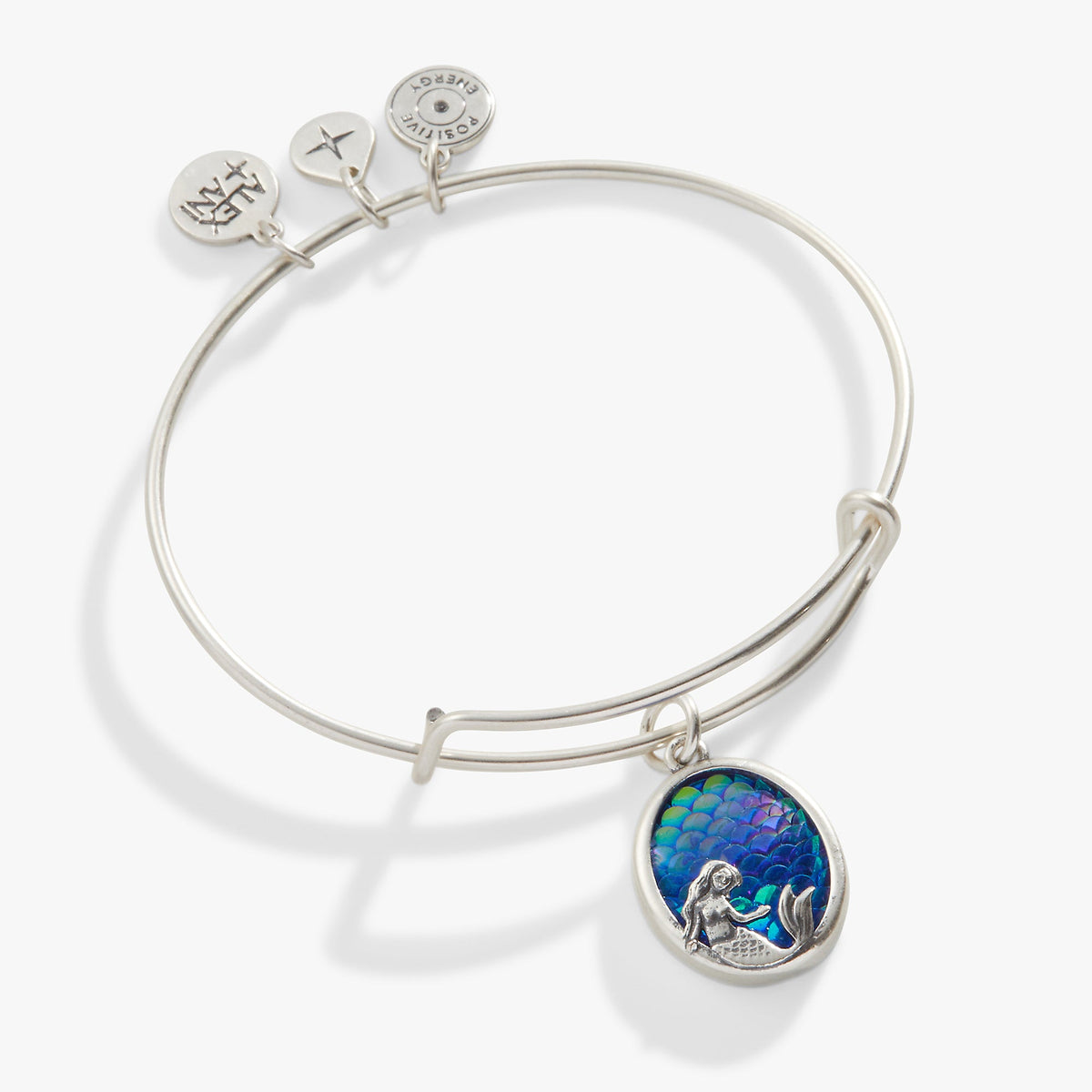 Iridescent Mermaid Charm Bangle Antiqued Silver | Alex and Ani