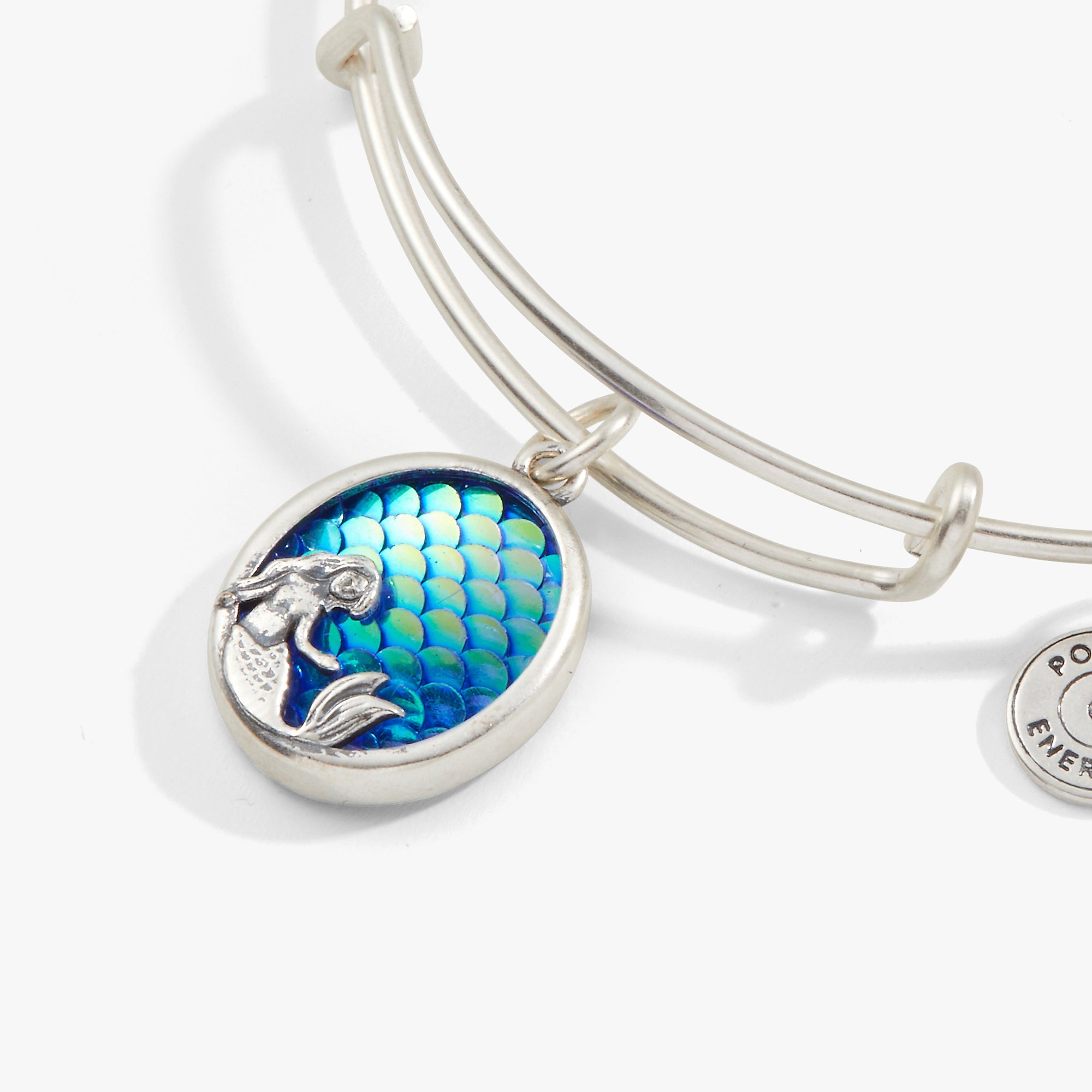 Iridescent Mermaid Charm Bangle Antiqued Silver | Alex and Ani