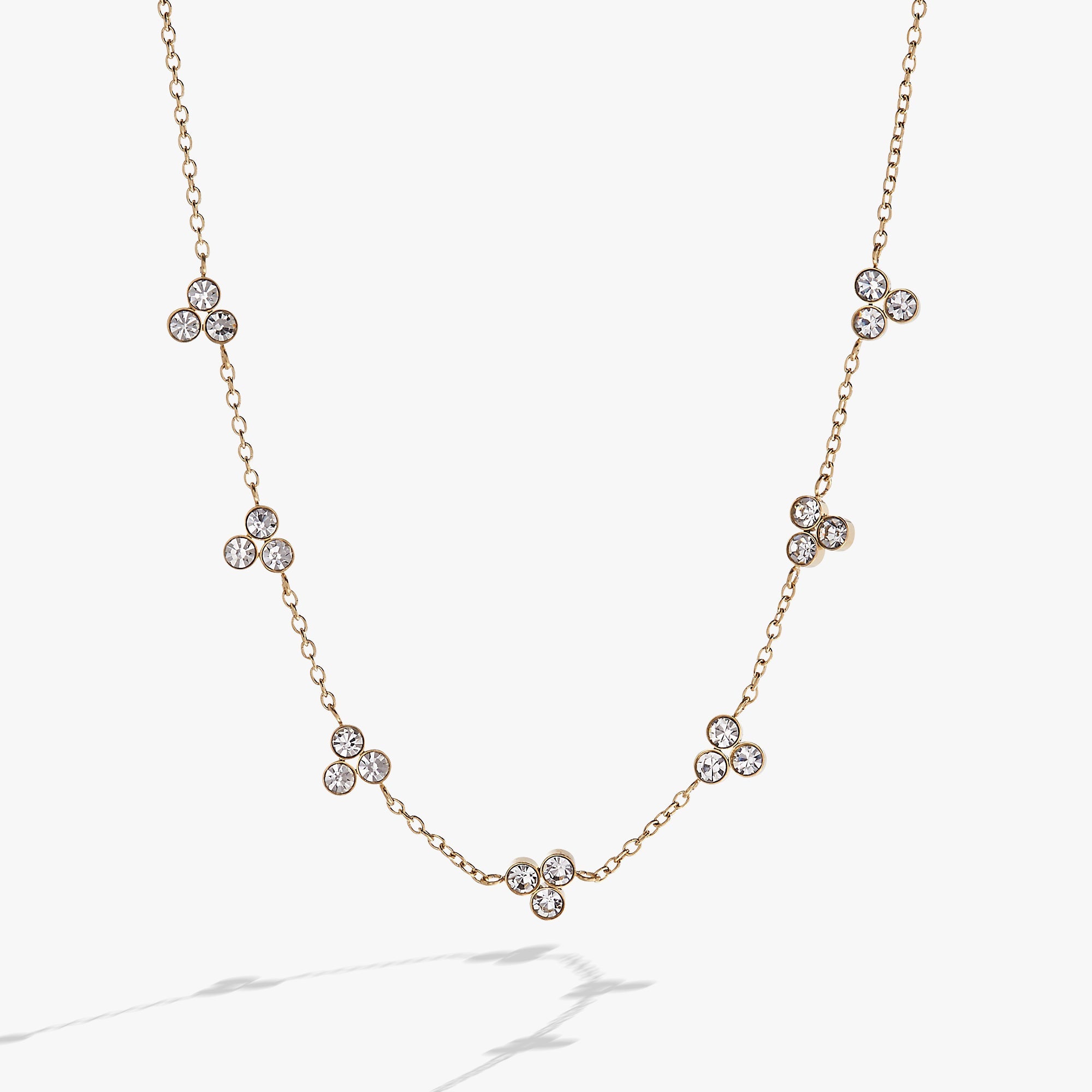 Triple Stone Stationed Necklace Stainless Steel Gold | Alex and Ani