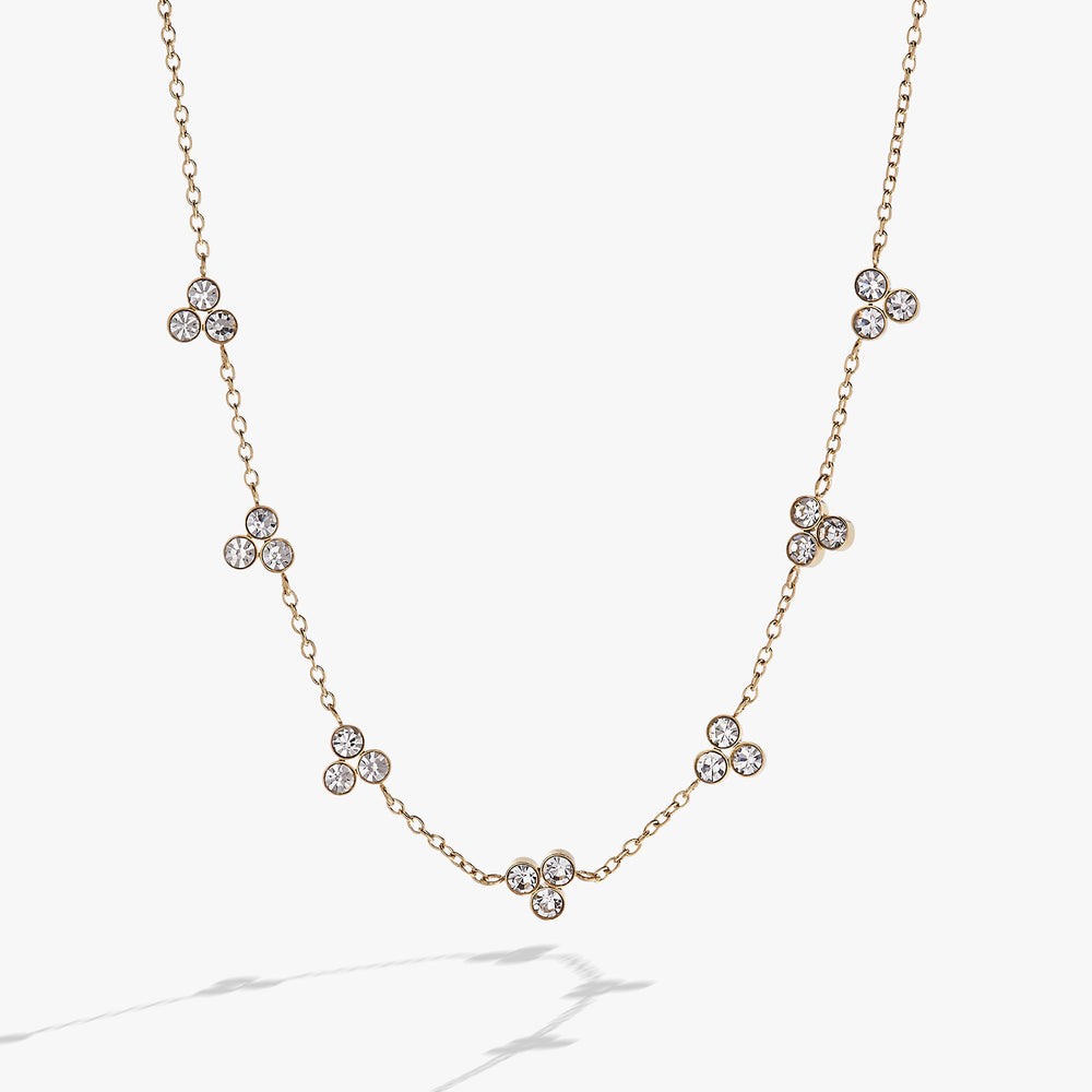 Triple Stone Stationed Necklace Stainless Steel Gold | Alex and Ani