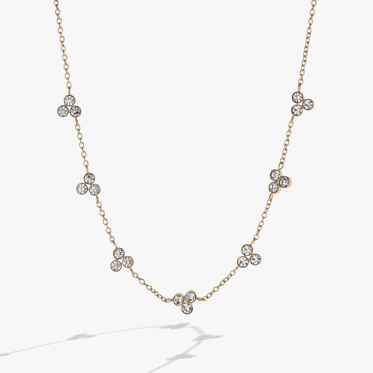 Triple Stone Stationed Necklace Stainless Steel Gold | Alex and Ani