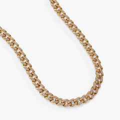 Crystal Pave Curb Chain Necklace Stainless Steel Gold | Alex and Ani