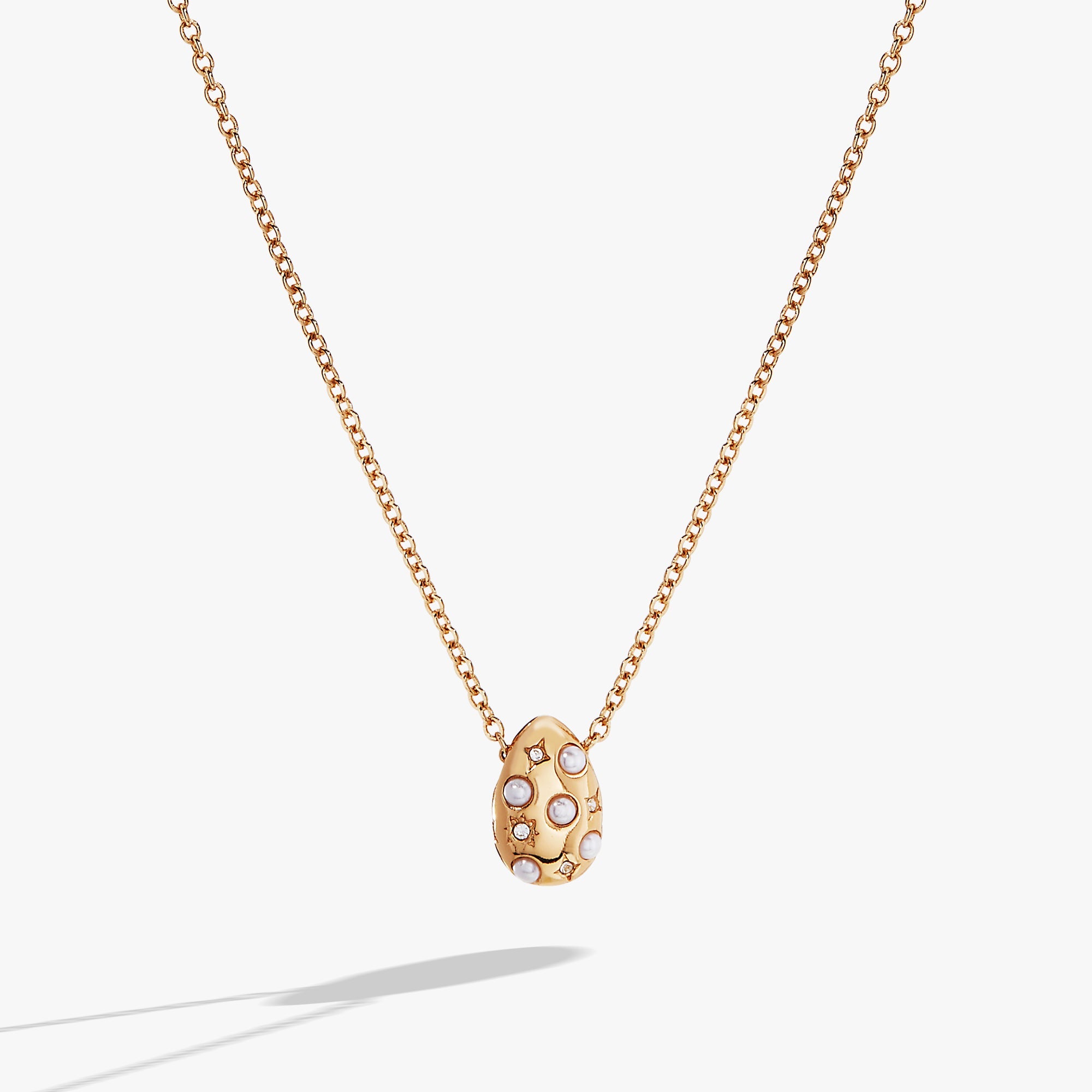 Pearl and Crystal Pendant Necklace Gold | Alex and Ani
