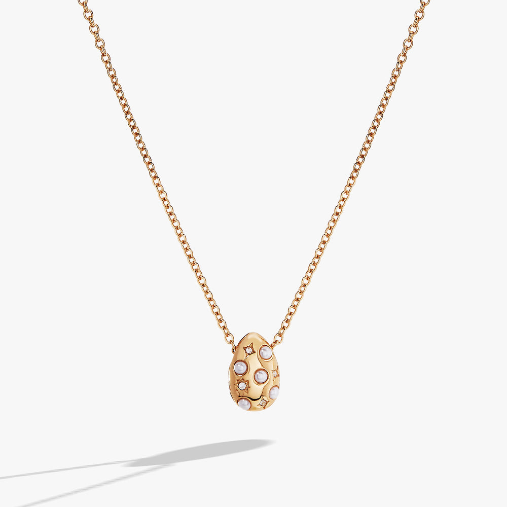 Pearl and Crystal Pendant Necklace Gold | Alex and Ani