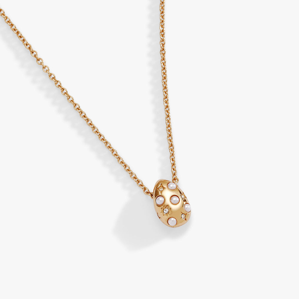 Pearl and Crystal Pendant Necklace Gold | Alex and Ani