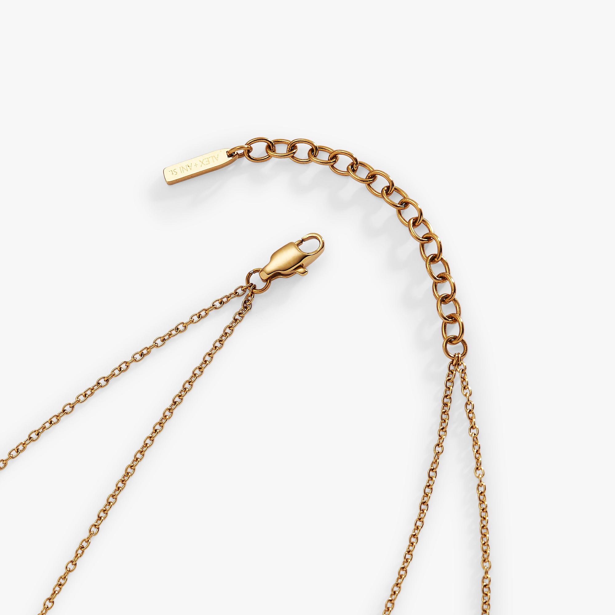 2 Row Princess Cut Adjustable Necklace Stainless Steel Gold | Alex and Ani