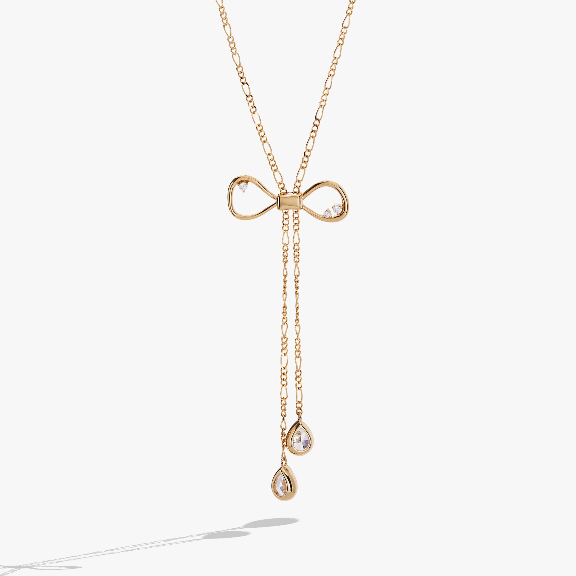 Coquette Bow Necklace Shiny Gold | Alex and Ani