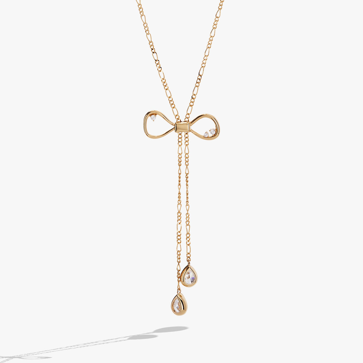 Coquette Bow Necklace Shiny Gold | Alex and Ani