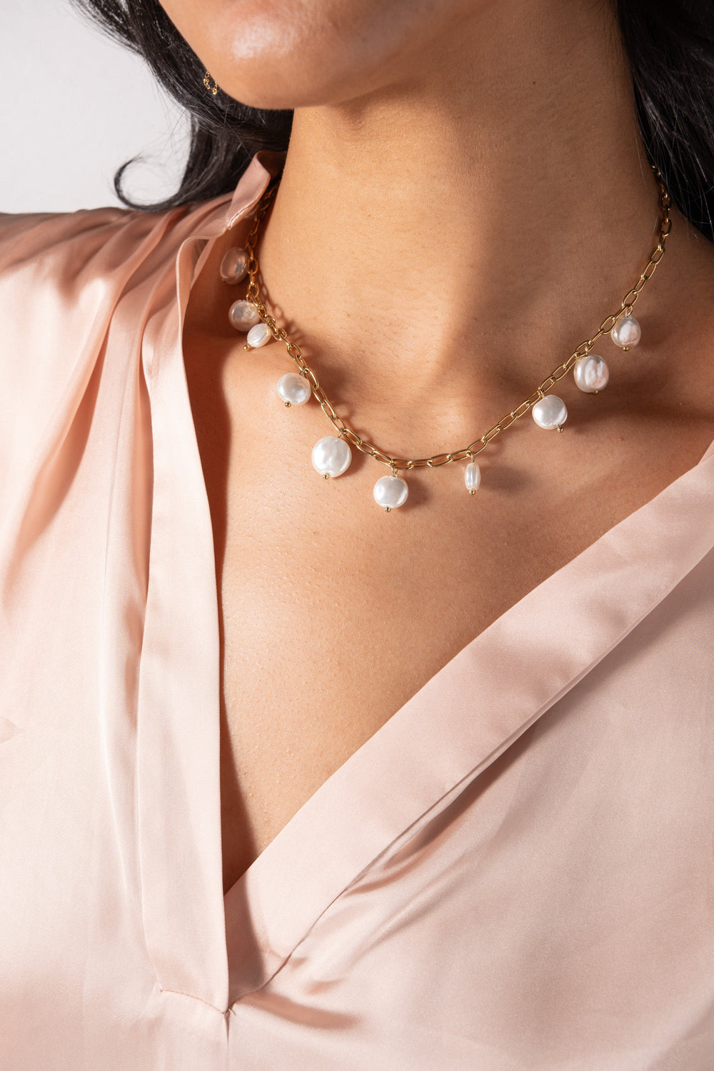 Coin Pearl Necklace Stainless Steel Gold | Alex and Ani