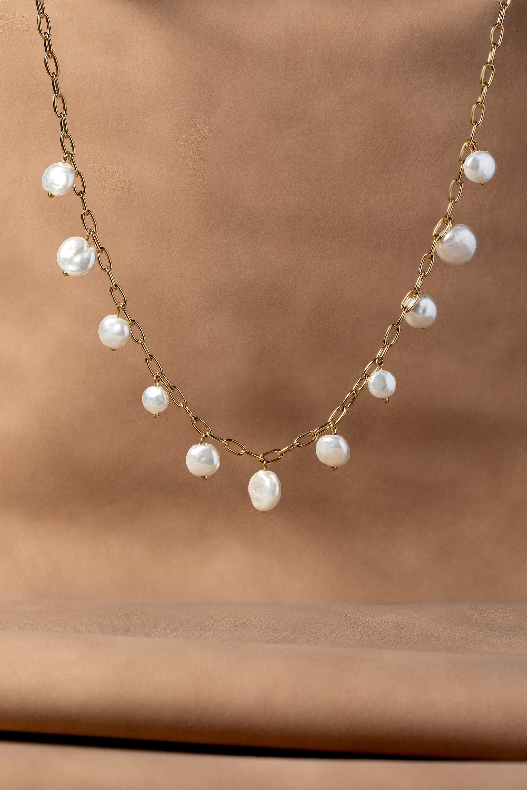 Coin Pearl Necklace Stainless Steel Gold | Alex and Ani