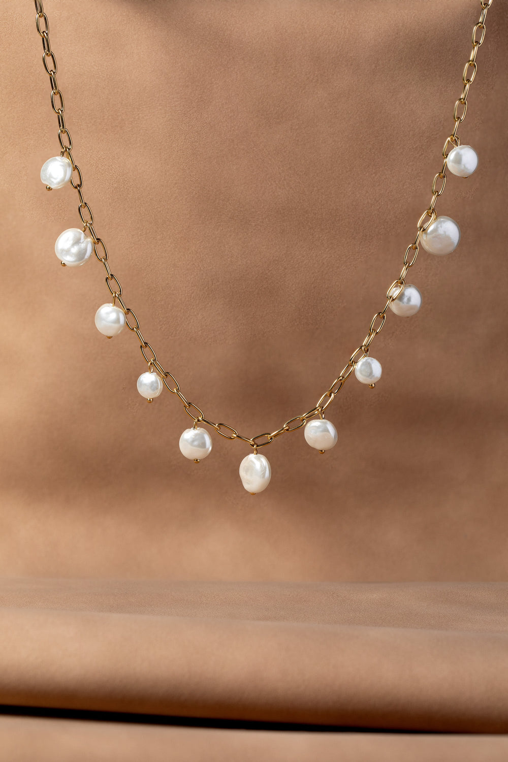 Coin Pearl Necklace Stainless Steel Gold | Alex and Ani