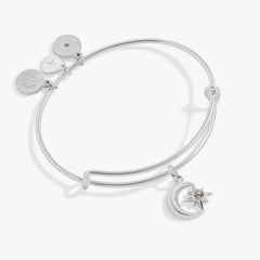 Star and Moon Charm Bangle Silver | Alex and Ani