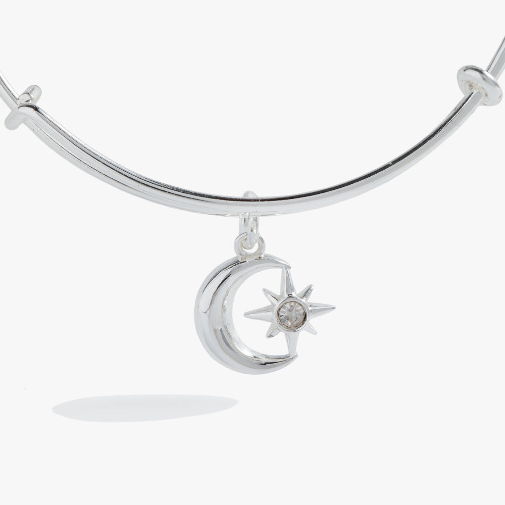 Star and Moon Charm Bangle Silver | Alex and Ani