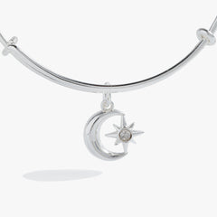 Star and Moon Charm Bangle Silver | Alex and Ani