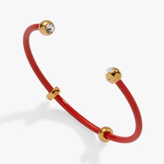 Bezel Stone Enamel Cuff| Alex and Ani Stainless Steel Gold | Alex and Ani