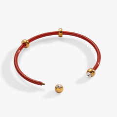 Bezel Stone Enamel Cuff| Alex and Ani Stainless Steel Gold | Alex and Ani