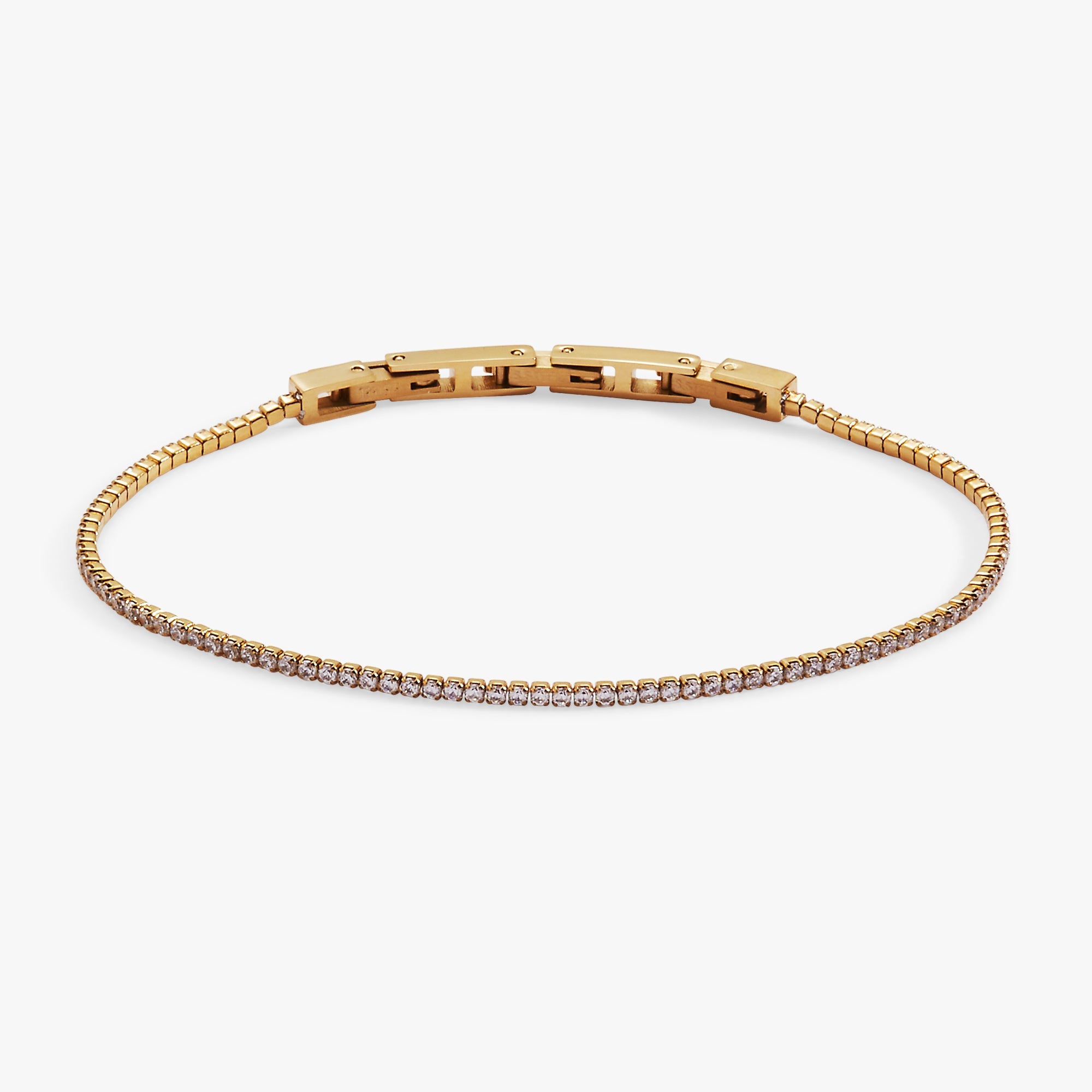 Mini Tennis Bracelet Stainless Steel Gold | Alex and Ani