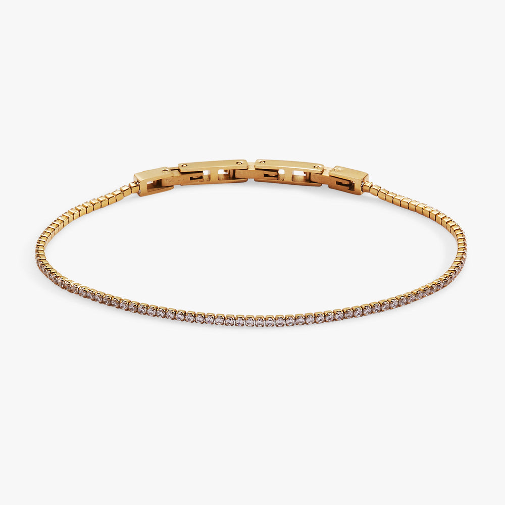 Mini Tennis Bracelet Stainless Steel Gold | Alex and Ani