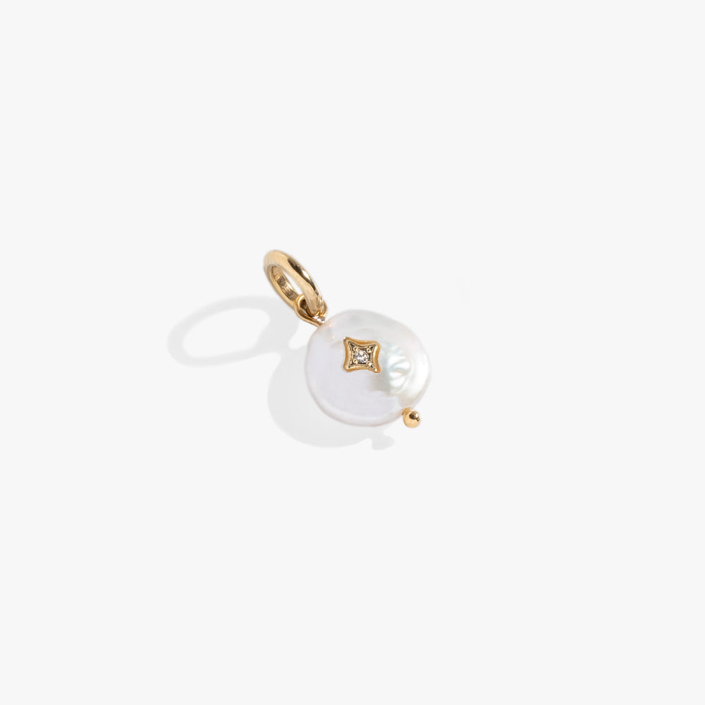 Pearl Interchangeable Charm Stainless Steel Gold | Alex and Ani
