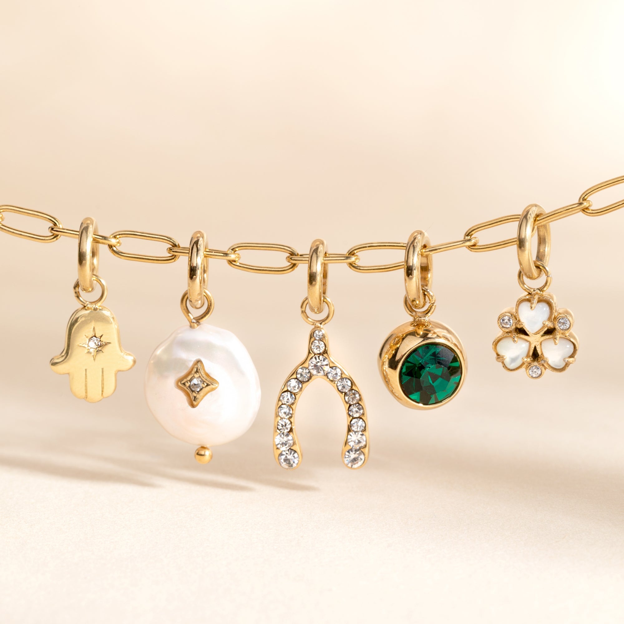 Pearl Interchangeable Charm Stainless Steel Gold | Alex and Ani