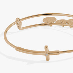 Cross In-Line Bangle Gold | Alex and Ani