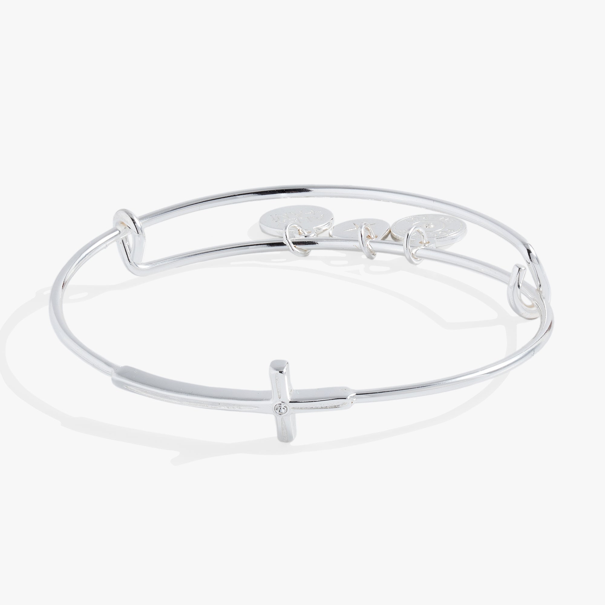 Cross In-Line Bangle Gold | Alex and Ani