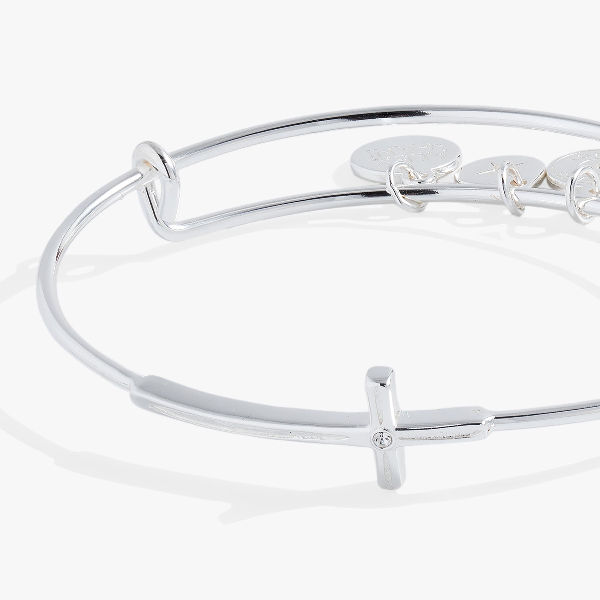 Cross In-Line Bangle Gold | Alex and Ani
