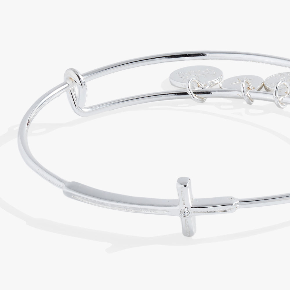 Cross In-Line Bangle Gold | Alex and Ani