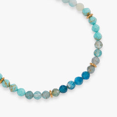 Turquoise Ombre Semi-Precious Beaded Bracelet Stainless Steel Gold | Alex and Ani