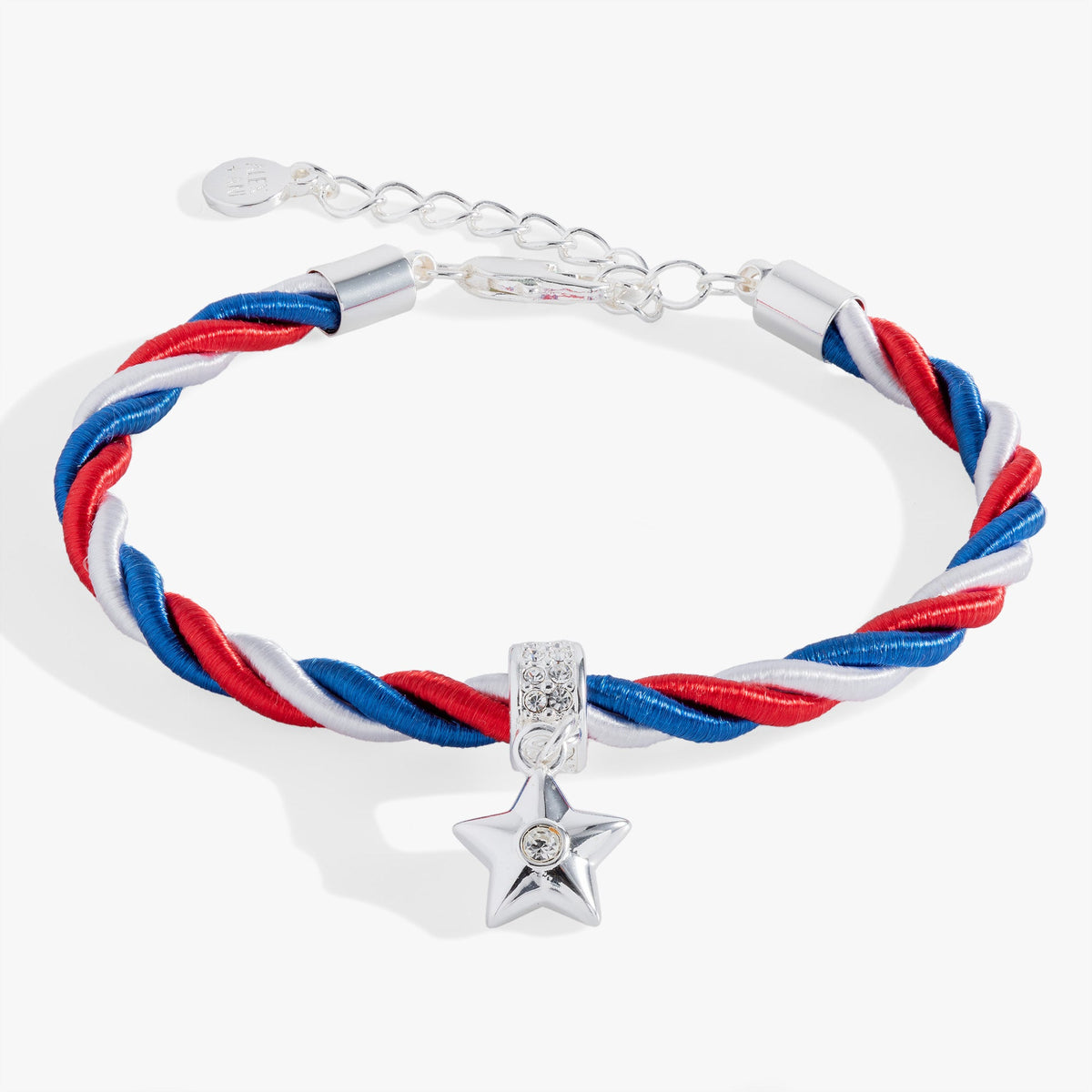 Red, White and Blue Star Cord Bracelet Silver | Alex and Ani