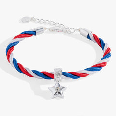 Red, White and Blue Star Cord Bracelet Silver | Alex and Ani