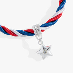 Red, White and Blue Star Cord Bracelet Silver | Alex and Ani