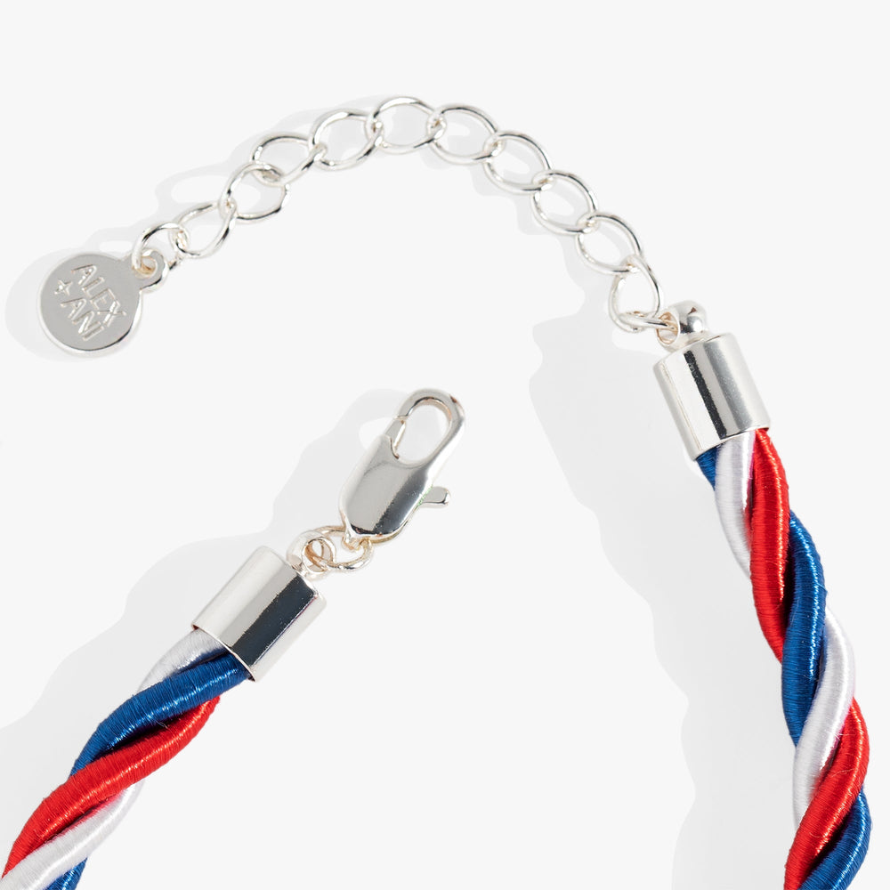 Red, White and Blue Star Cord Bracelet Silver | Alex and Ani