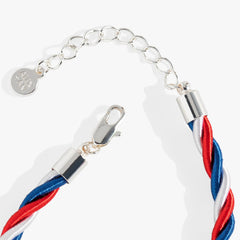 Red, White and Blue Star Cord Bracelet Silver | Alex and Ani
