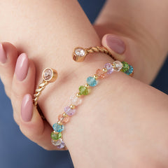 Pastel Crystal Bracelet Gold | Alex and Ani