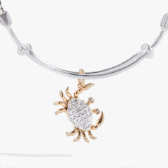 Textured Crab Charm Bangle Two Tone | Alex and Ani