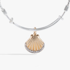 Textured Scallop Seashell Charm Bangle Two Tone | Alex and Ani