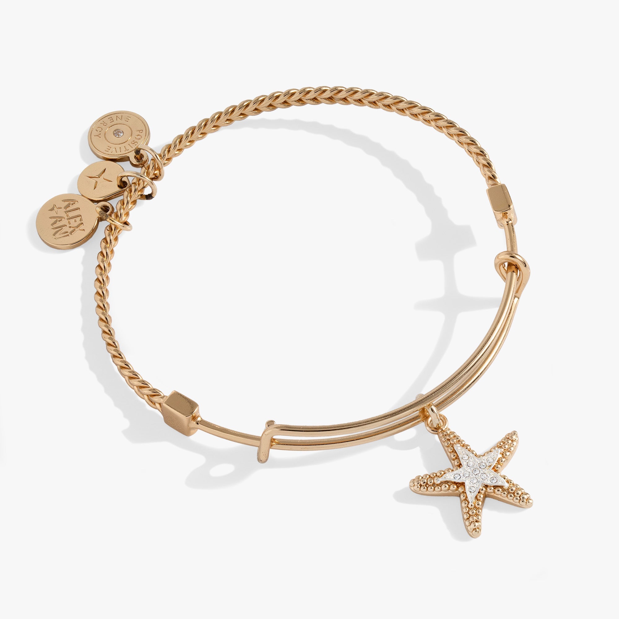 Textured Starfish Charm Bangle Two Tone | Alex and Ani