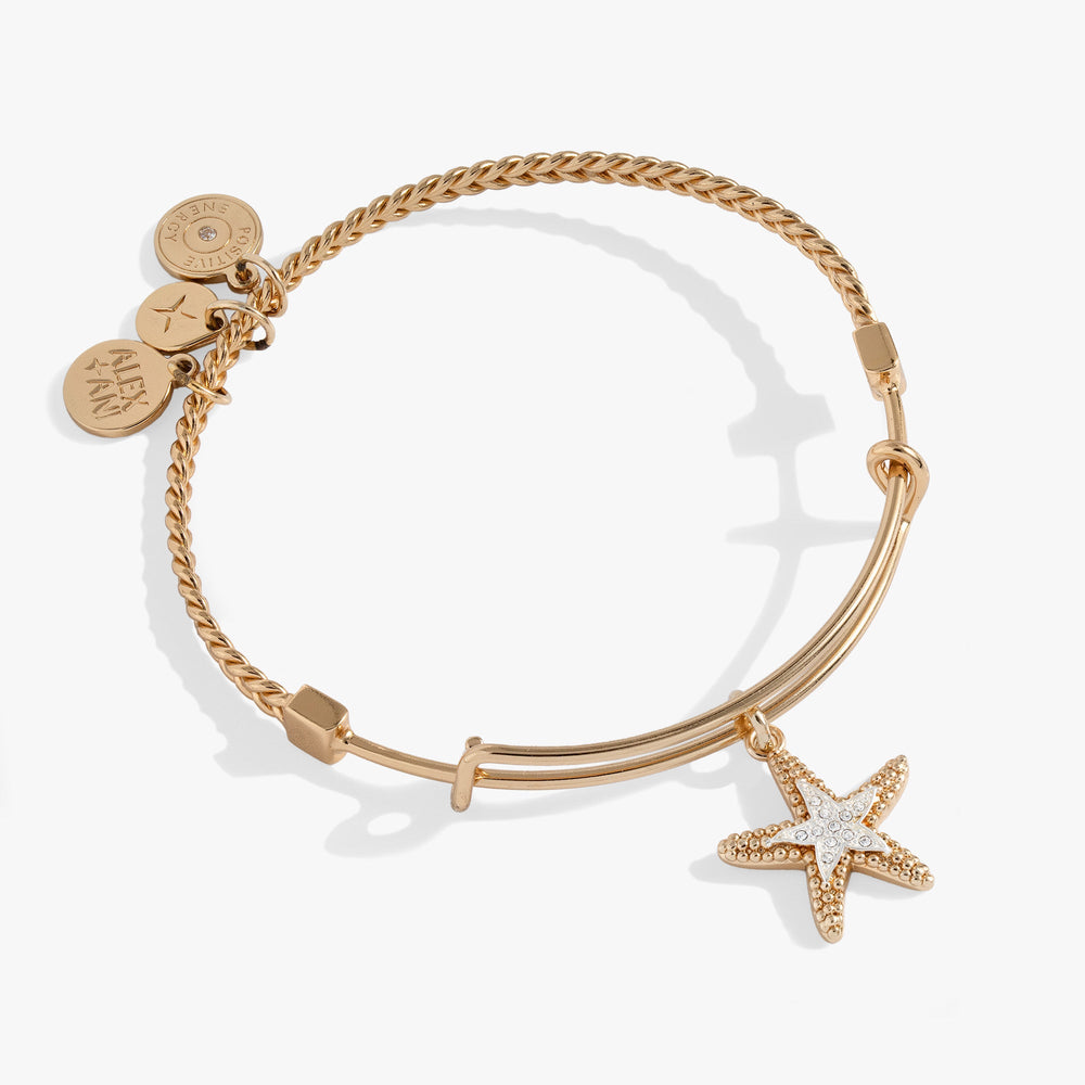 Textured Starfish Charm Bangle Two Tone | Alex and Ani