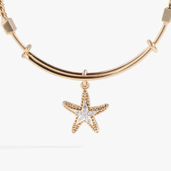 Textured Starfish Charm Bangle Two Tone | Alex and Ani